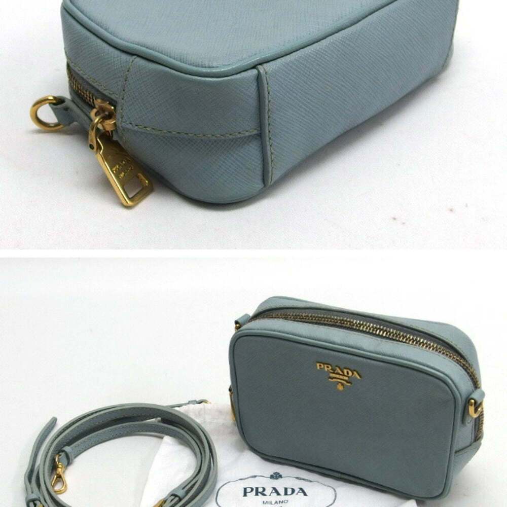 PRADA Blue Saffiano Shoulder Bag - Picture 4 of 11